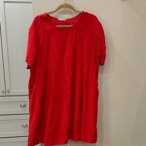 Bryn Walker Vibrant Red Linen Dress